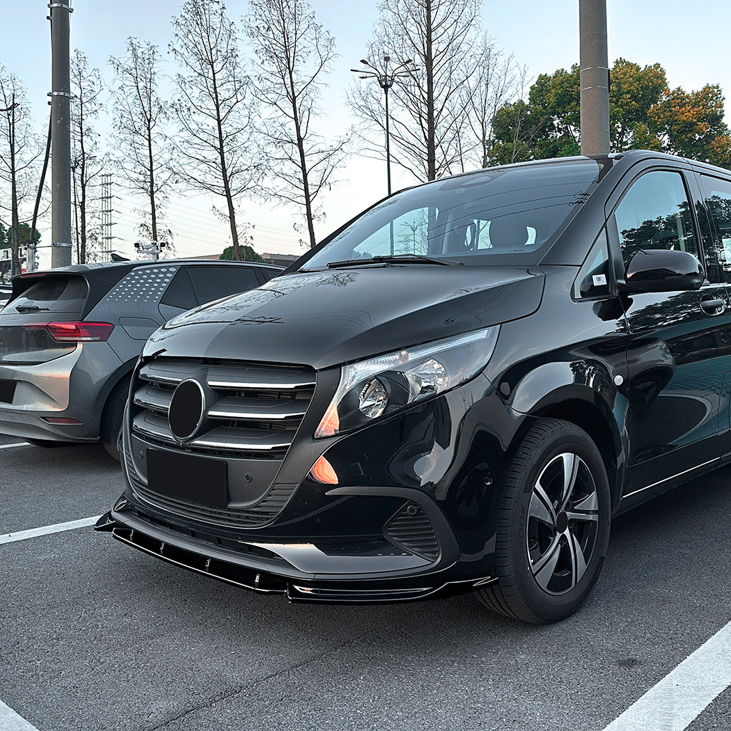 スポーティ全開♪ ベンツ フロントバンパー リップ スポイラー W447 V220d ロング エクストラロング Vクラス 後期 2024年10月~ 黒拍卖