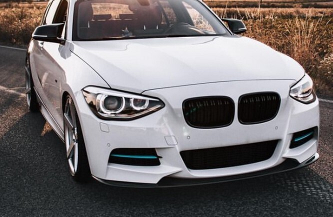 スポーティ全開♪ BMW カーボン ルック フロントバンパー リップ スポイラー F20 116i 120i M135i Mスポーツ 1シリーズ 前期拍卖
