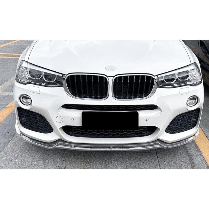 スポーティ全開♪ BMW カーボン ルック フロントバンパー リップ スポイラー F26 X4 xDrive 28i 35i M40i Mスポーツ ブラックアウト拍卖