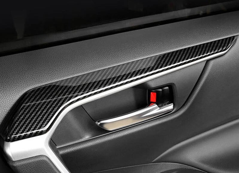 スポーティ全開♪ カーボン ルック ドアパネル カバー RAV4 50 系 MXAA52 MXAA54 AXAH52 AXAH54 GZ ハイブリッド拍卖