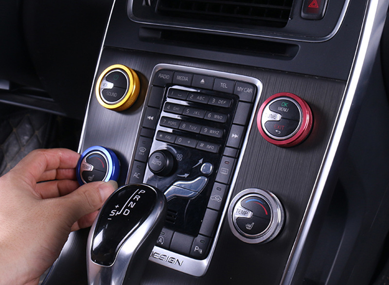 デザイン性UP♪ ブルー エアコン ダイヤル カバー ボルボ V70 ドライブe T4 T5 T6 AWD SE TE オーシャンレース・エディション拍卖