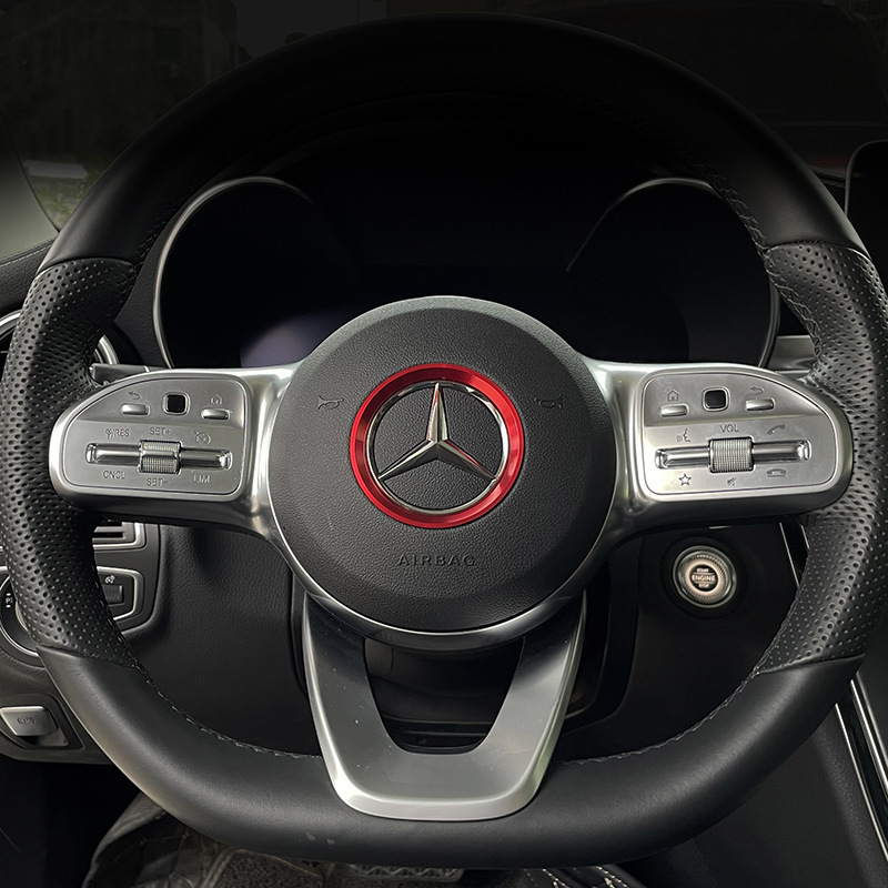 デザイン性UP♪ ベンツ レッド ステアリング エンブレム リング X118 CLA180 CLA200d CLA250 CLA35 CLA45 シューティングブレーク拍卖