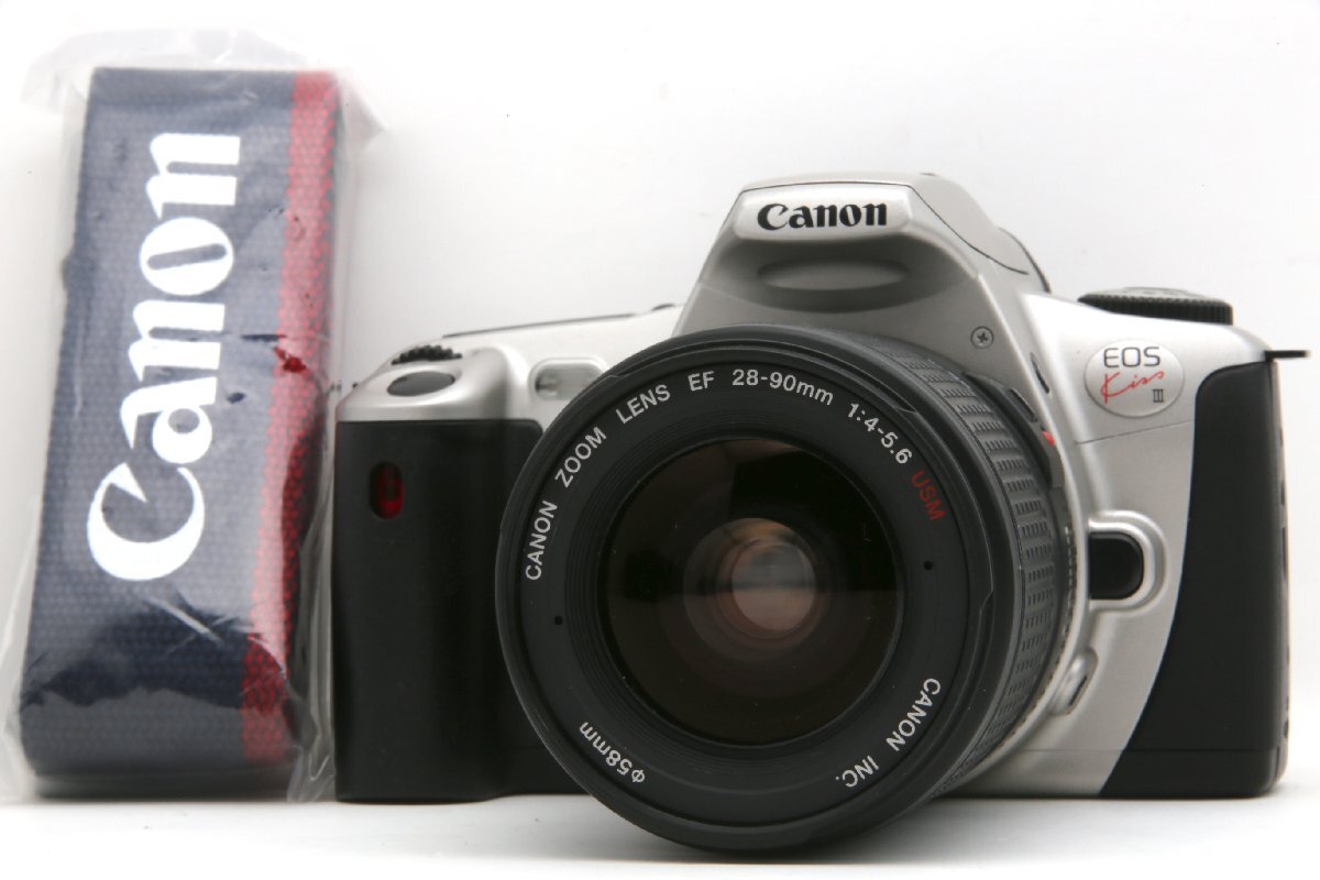 【美品】Canon EOS Kiss III キヤノン AFフィルム一眼レフカメラ + レンズ EF 28-90mm F4-5.6 USM #620266216707拍卖