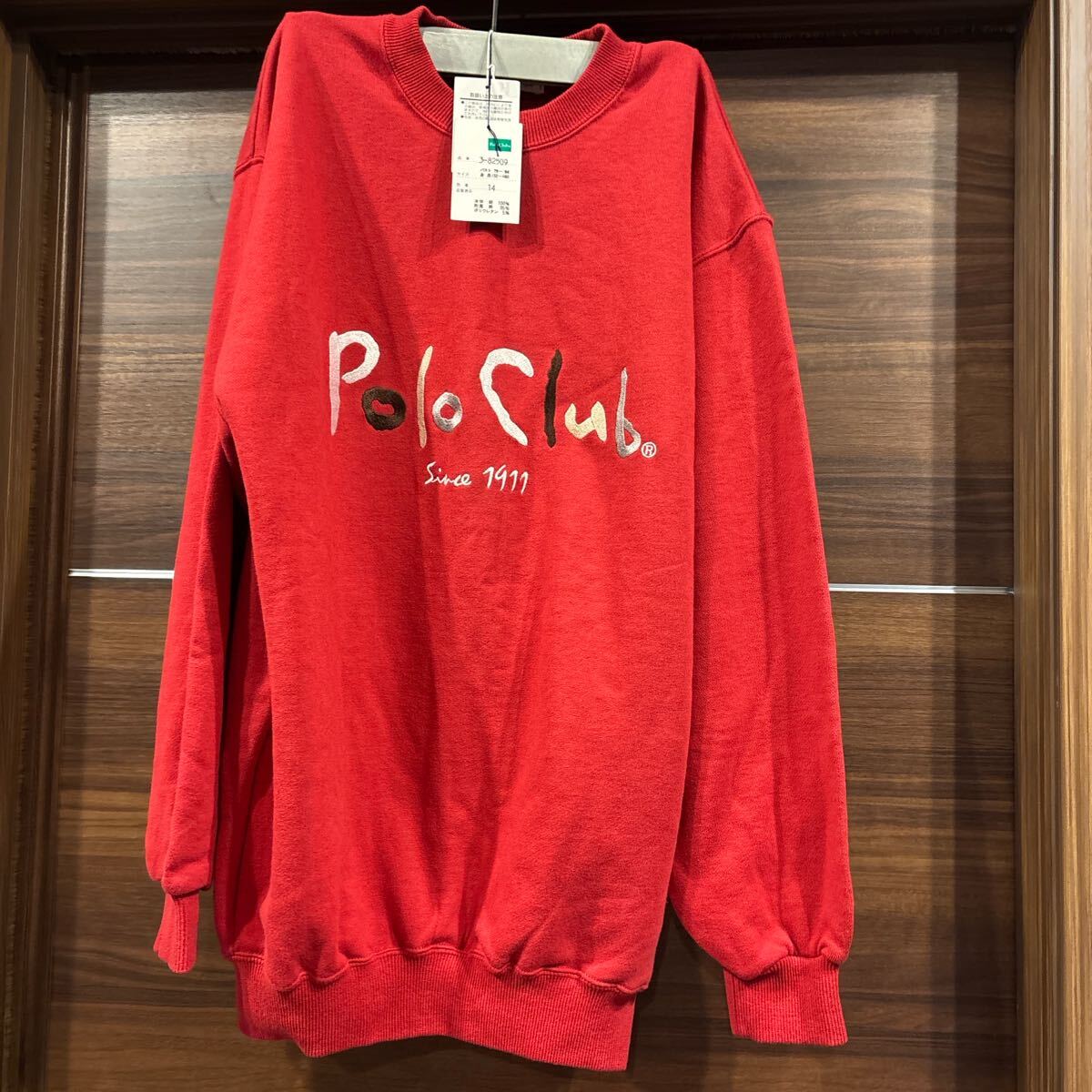 POLO ポロ クラブ 90s スウェット レトロ ユニセックス Polo Club 新品 トレーナー 赤 レッド クルーネック ロゴ POLO拍卖