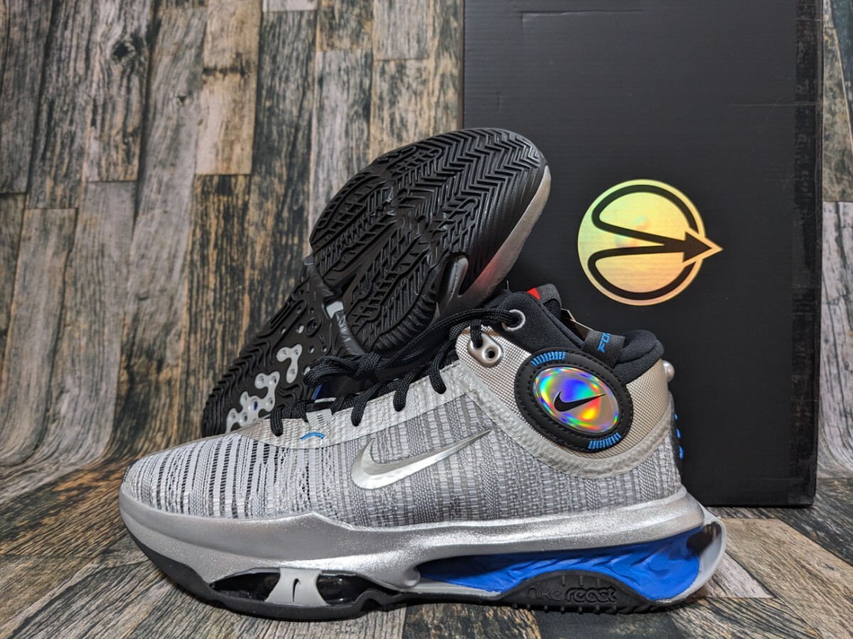 最後 26.5cm NIKE AIR ZOOM G.T.JUMP 2 ASW EP 検 FZ5742-001 ナイキ エア ズーム GT ジャンプ シルバー/ブルー/ブラック 銀/青/黒 US8.5拍卖