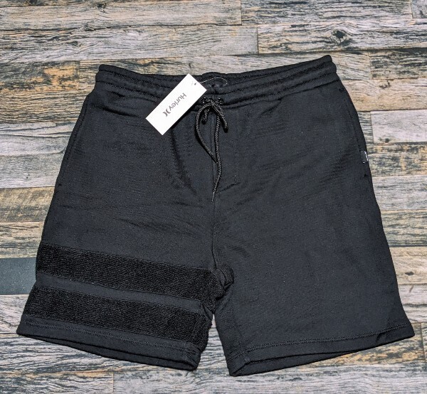 最後 L相当 HURLEY パイル地 テリー ショートパンツ 人気完売モデル US/M 検 ハーレー スウェット USA/西海岸/サーフブランド ブラック/黒拍卖