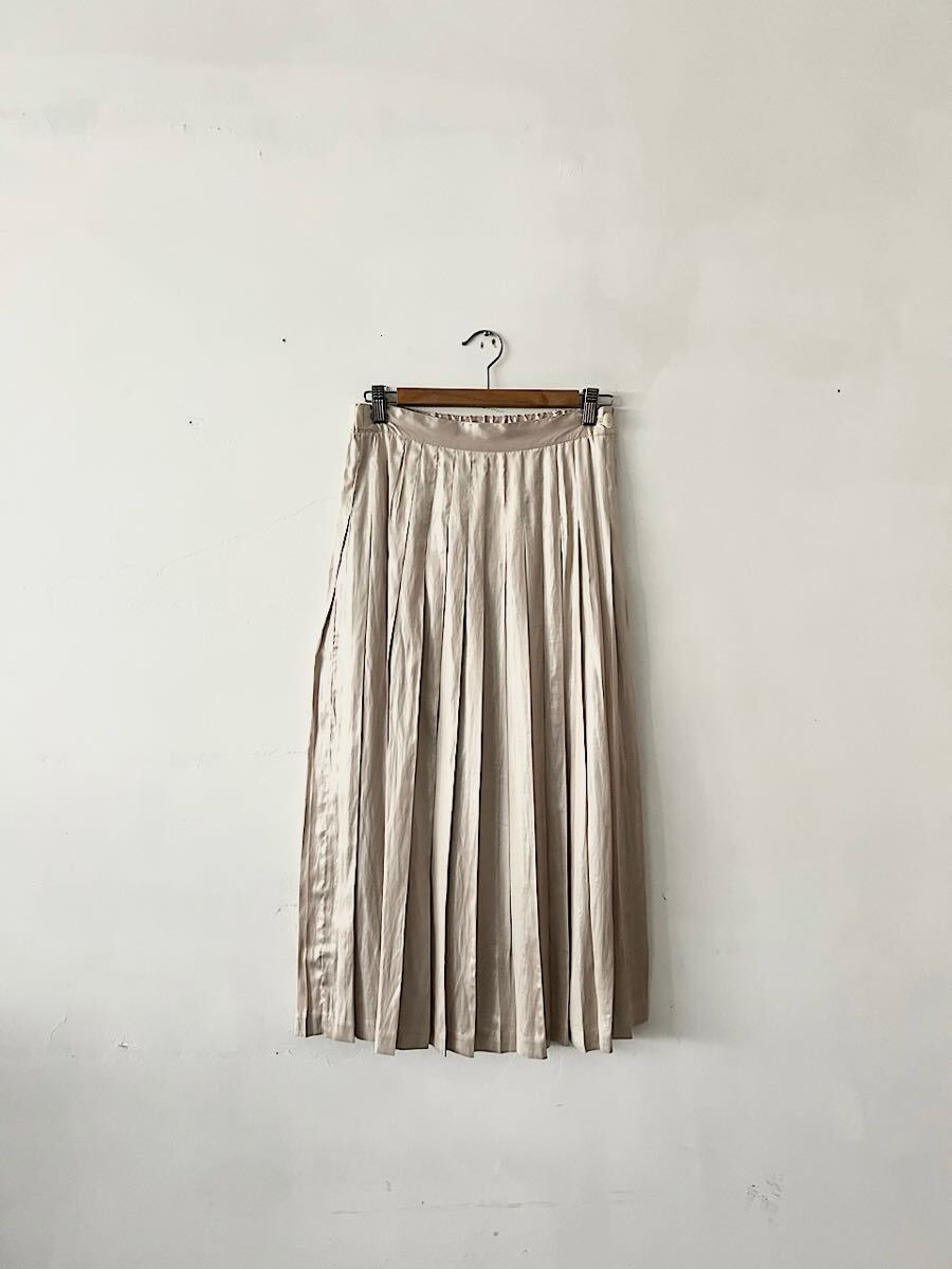 Porter des boutons ロングプリーツスカート シャンパンゴールド拍卖