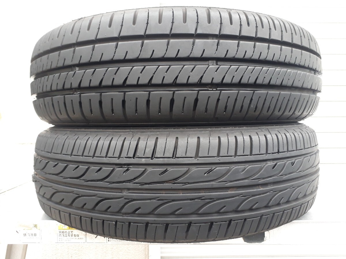 バリ山 バリ溝 DUNLOP製 ラジアルタイヤ2本セット 155/65R13 ENASAVE EC204 2022年製×1本 EC202 DIGI-TYRE 2021年製×1本 パンク修理跡有拍卖