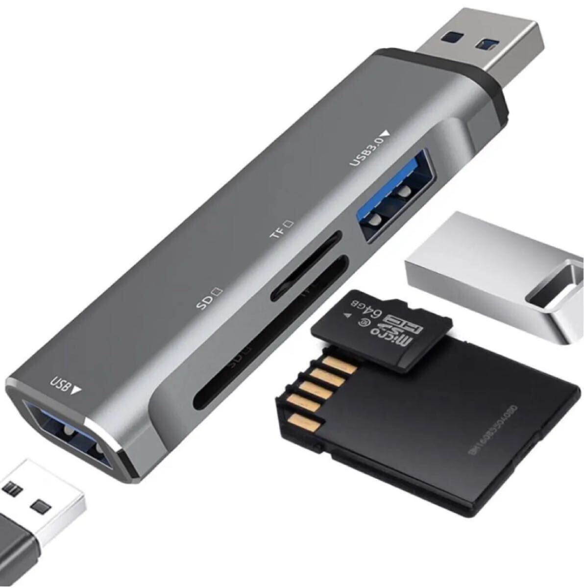 USB SDカードリーダー ハブ 多機能双方向高速データ転送 USB3.0対応 変換アダプタ カードリーダー パソコン 新品未使用品拍卖