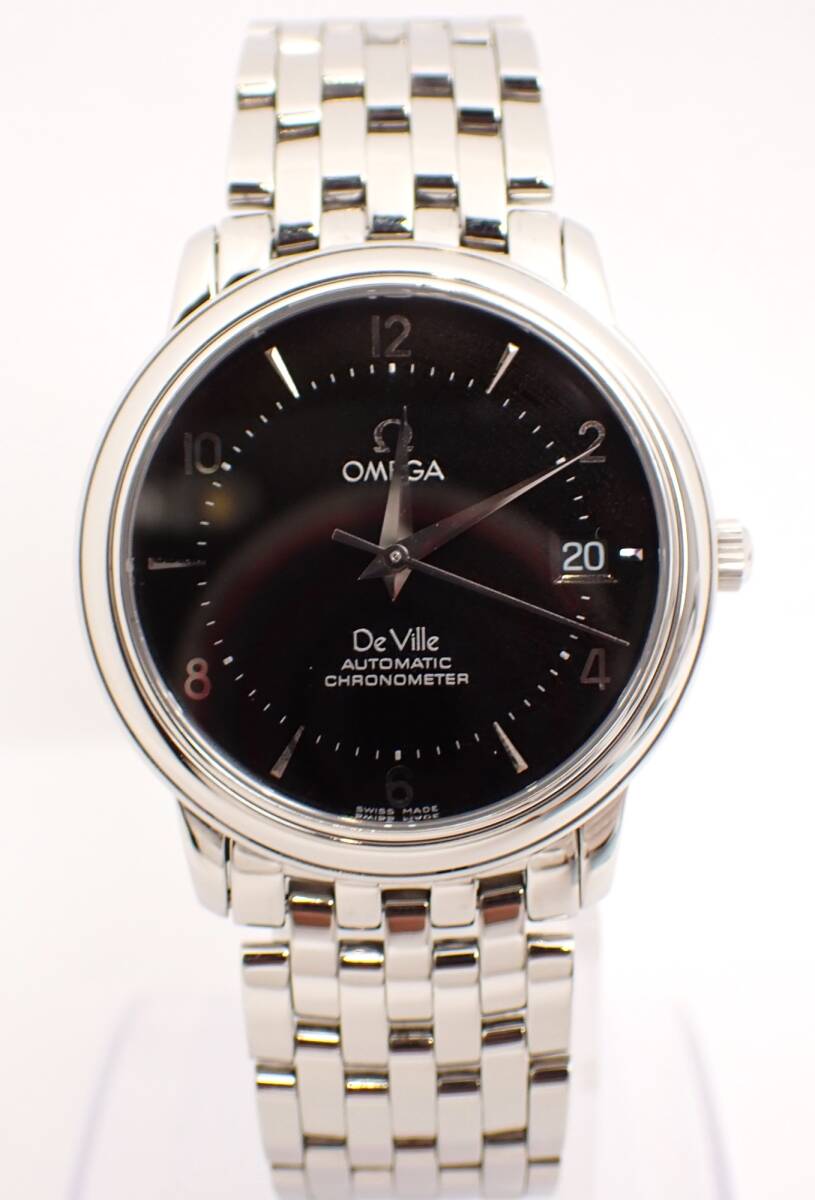 美品 OMEGA(オメガ) デビルクロノメーター 4500.50 SS AT 自動巻き ブラック文字盤 メンズ レディース シンプル拍卖