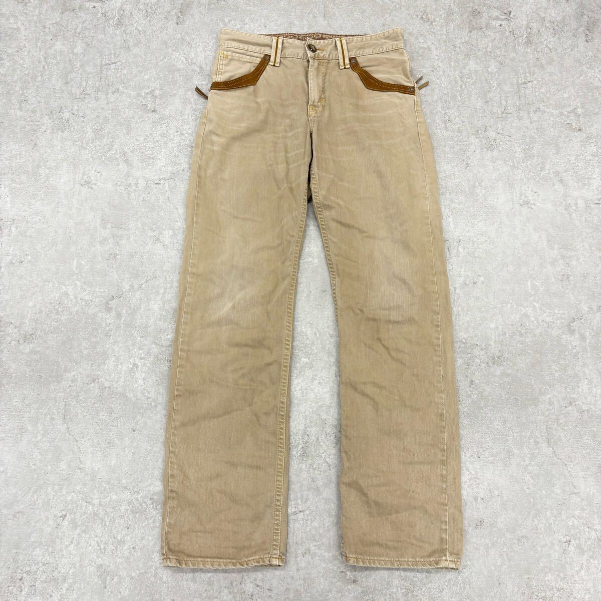 1796〓 EDWEN エドウィン デニムパンツ メンズ サイズ30 ベージュ ブラウン ボトムス カラーデニム ジーンズ ジーパン ジップフライ拍卖