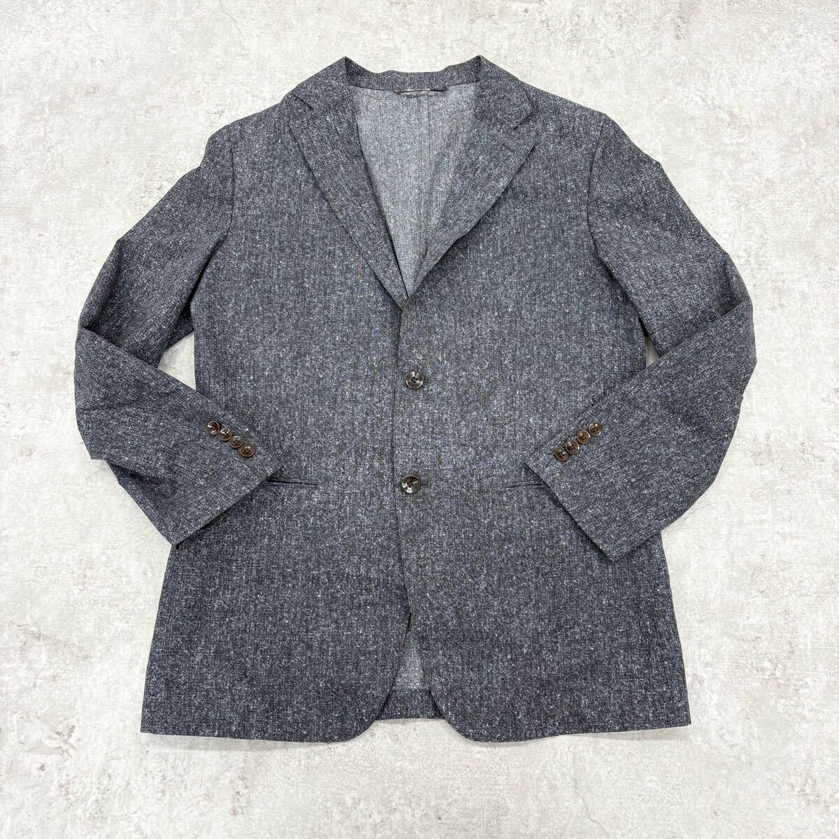1796〓 THE SCOTCH HOUSE ザ スコッチハウス テーラードジャケット メンズ サイズL ダークグレー トップス上着 サマージャケット 薄手拍卖