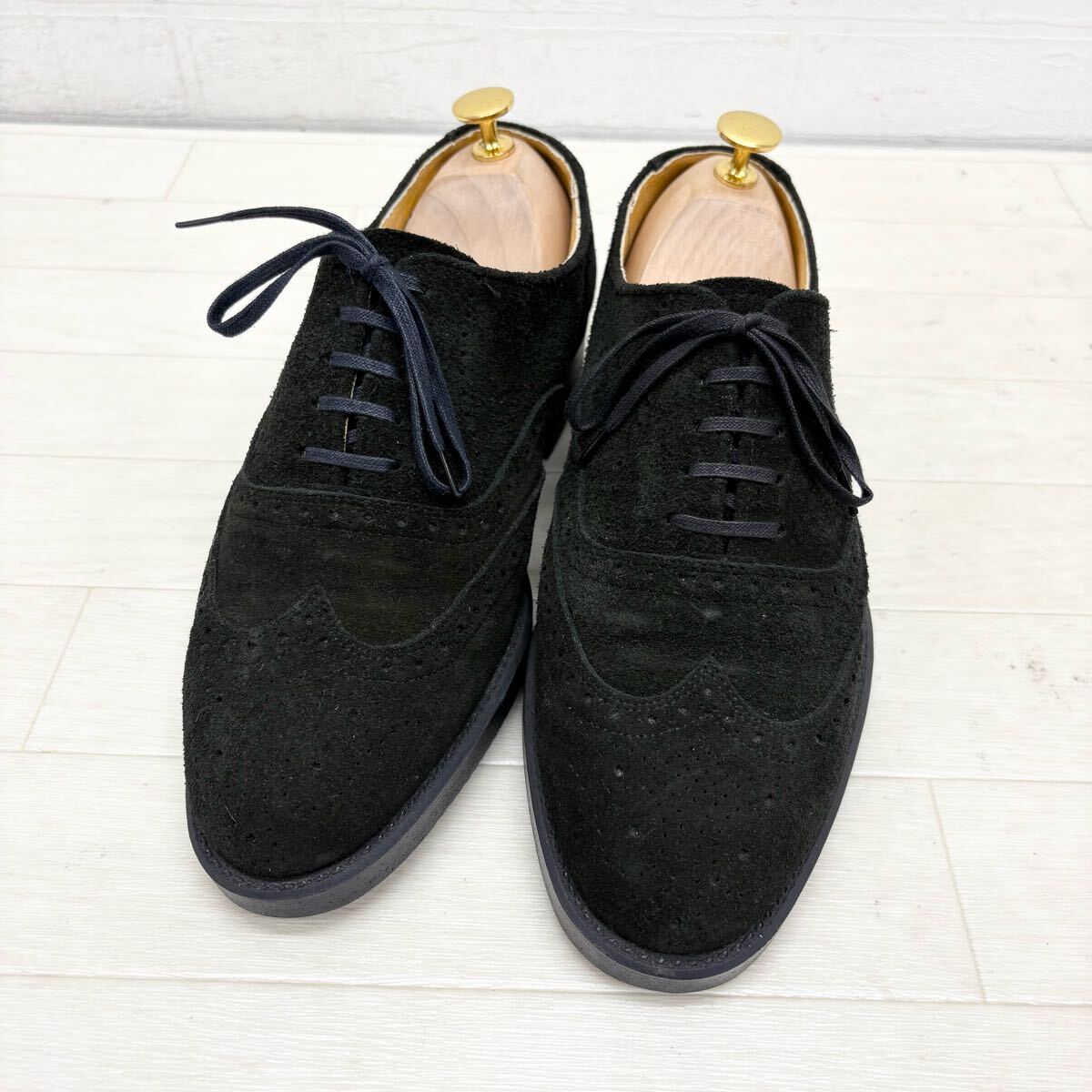 1798〓 KENFORD ケンフォード スエードレザーシューズ メンズ サイズ25EEE ビジネスシューズ 内羽根 ウイングチップ メダリオン 靴拍卖