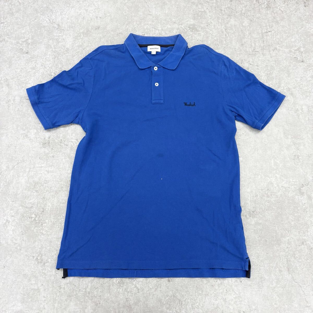 1800〓 WOOLRICH ウールリッチ 半袖ポロシャツ メンズ サイズUSA S ブルー トップス カットソー シャツ カジュアル拍卖