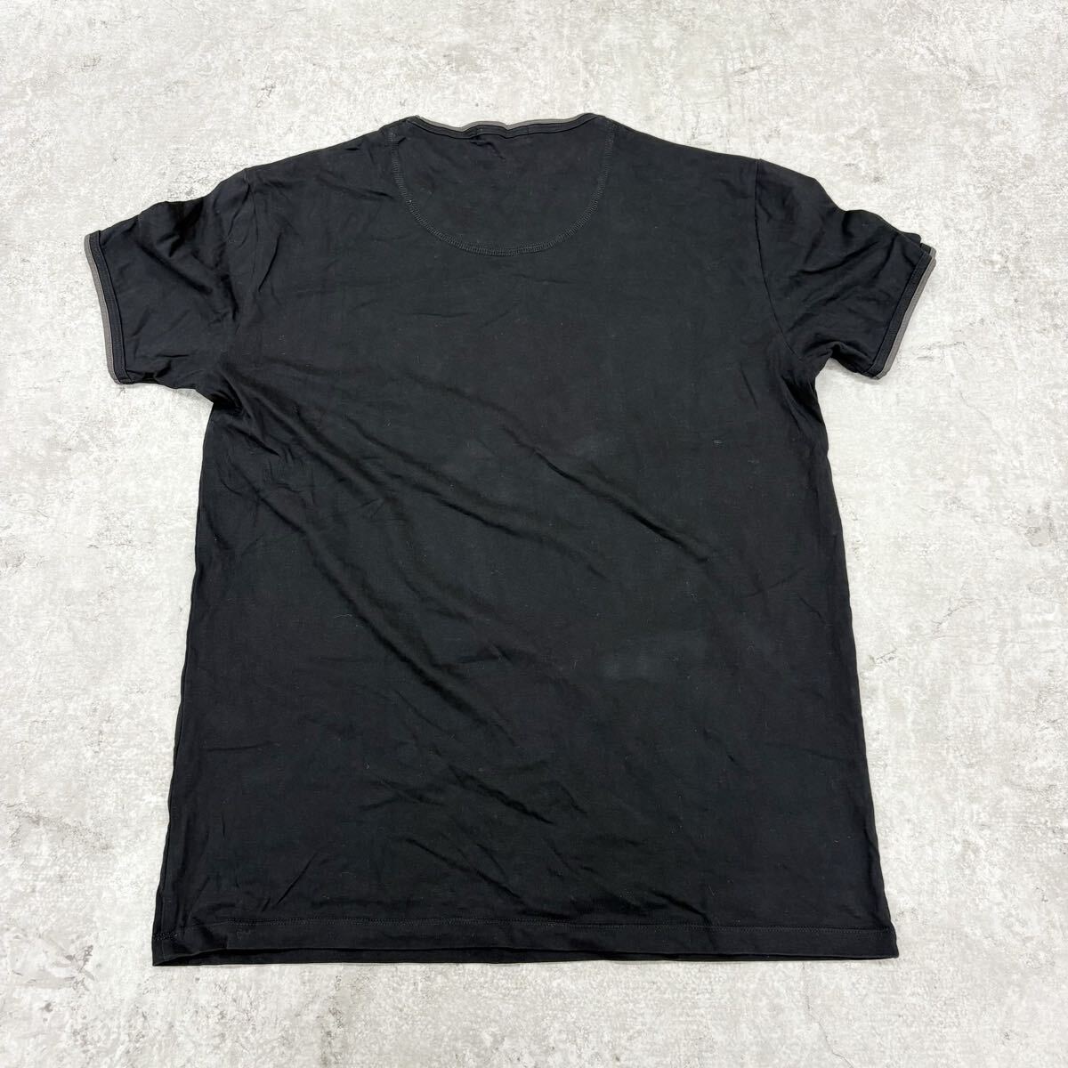 1800〓 BURBERRY BLACK LABEL バーバリー ブラックレーベル 半袖カットソー メンズ サイズ3 ブラック トップス Tシャツ 三陽商会表記あり拍卖