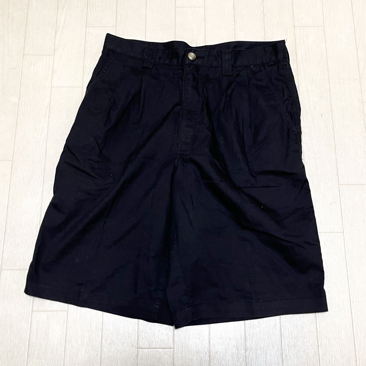 和803★ adidas アディダス テーラーメイド ゴルフ GOLF ハーフパンツ ボトムス タックパンツ ジップフライ M ブラック メンズ拍卖