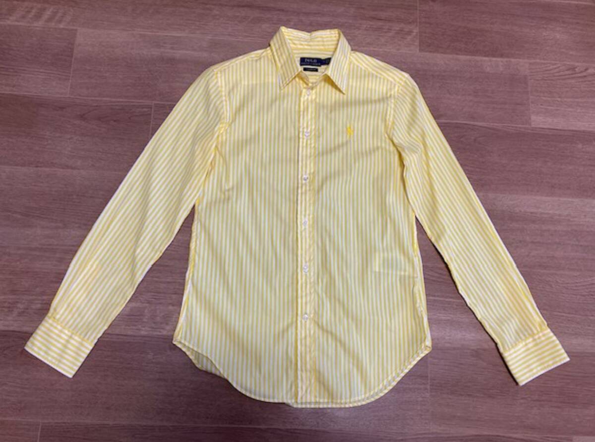 ラルフローレン 長袖シャツ イエロー×ホワイトストライプ 新品同様拍卖