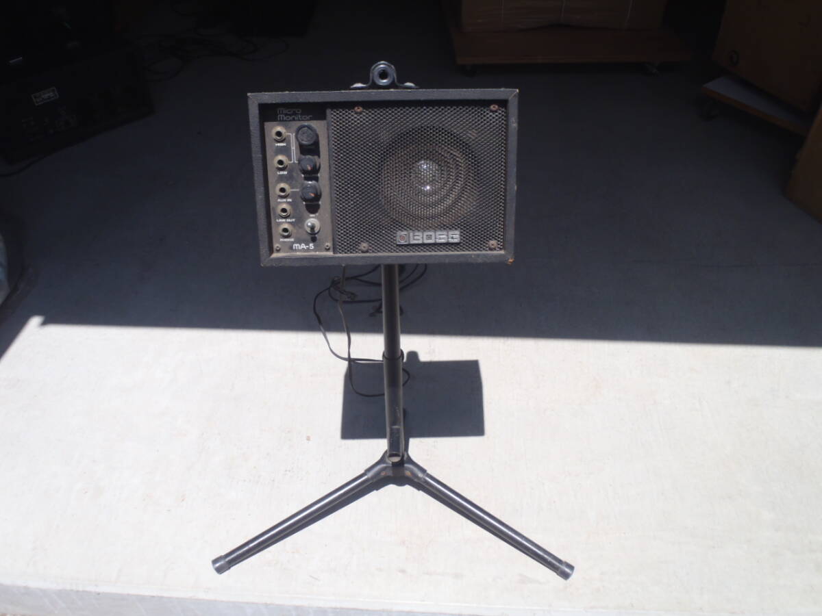 通電!動作品!BOSS マイクロモニター!MA-5 ボス Roland micro monitor ローランド!ジャンク品!拍卖
