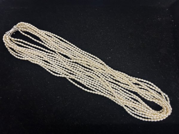 真珠 ネックレス 10連ネックレス 淡水パール レディースアクセサリー 約59㎝ 約93g 現状拍卖