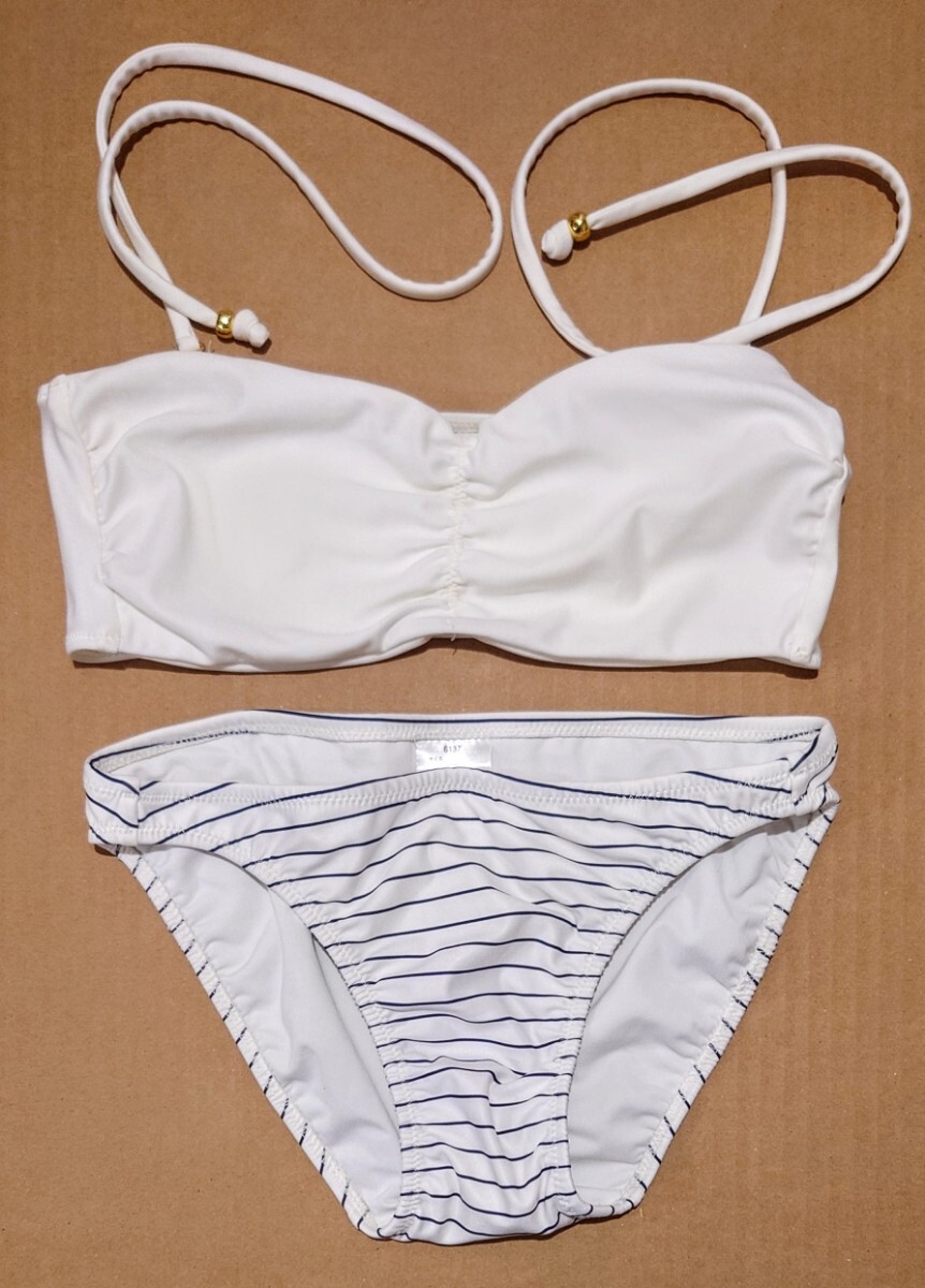 中古★レディース 白 ビキニ Mサイズ 水着 ホームクリーニング済み セパレート ウィメンズ ホワイト 匿名配送 同梱可拍卖