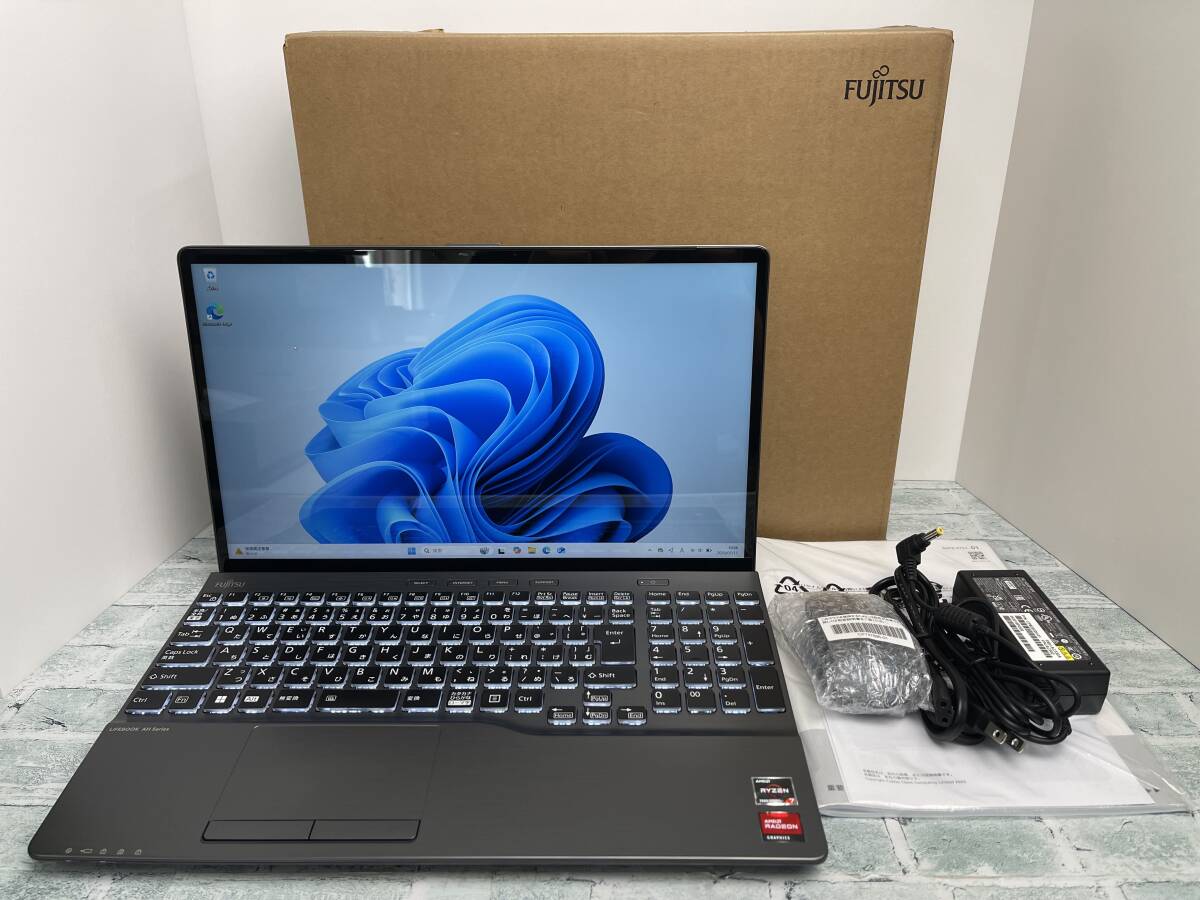 富士通 LIFEBOOK AH56/H2 ノートパソコン AMD Ryzen 7 7730U @ 2.00GHz メモリ16GB+SSD512GB+Blu-ray 15.6型FHD Win11 送料無料 N7J1075拍卖