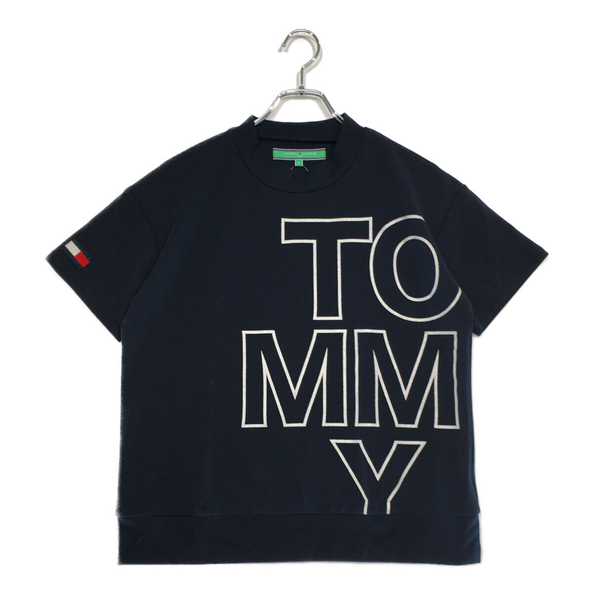 coco 中古【値下げ】 トミーヒルフィガーゴルフ レディース 半袖シャツ M 紺 ネイビー モックネック レターパックプラス発送可 99884拍卖