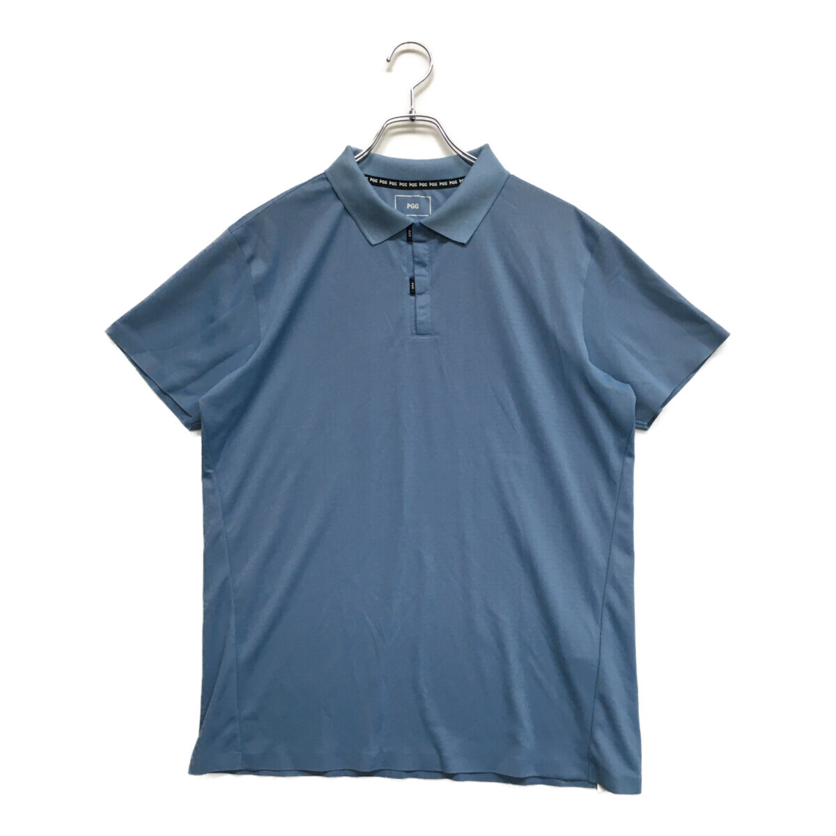 coco 中古【値下げ】 ピージージー PGG メンズ 半袖ポロシャツ 6(LL) 水色 メッシュ ネコパケ発送可 K2750拍卖
