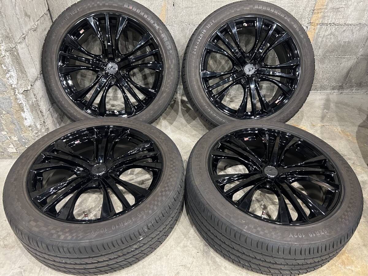 レオニス19インチ/PCD114.3/5H/19インチ/8J/ハブ径66mm/中古4本タイヤセット/30アルファード/フーガ等拍卖