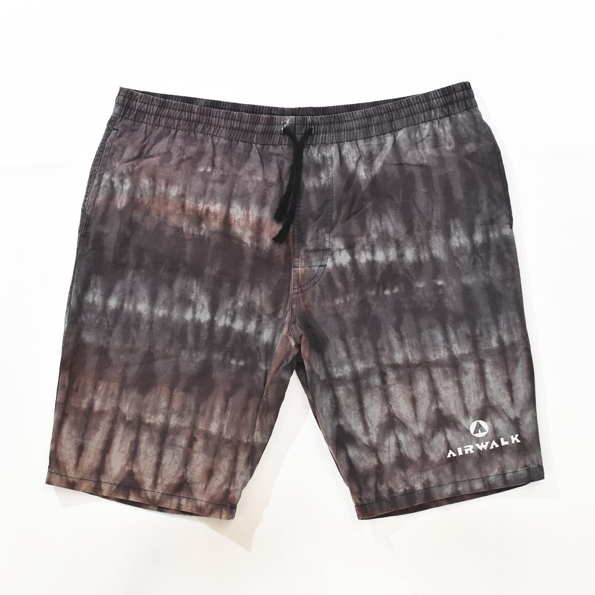 ★街着、スケートにも! エアウォーク AIRWALK タイダイ柄 イージー スイム ショーツ L ブラウン系★ショーツ ハーフ スケボー オールド★拍卖