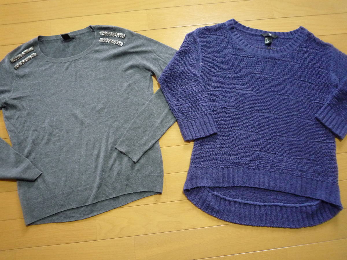 H&M★薄手 春秋 ニット セーター まとめて 2枚セット Sくらい★送料無料拍卖