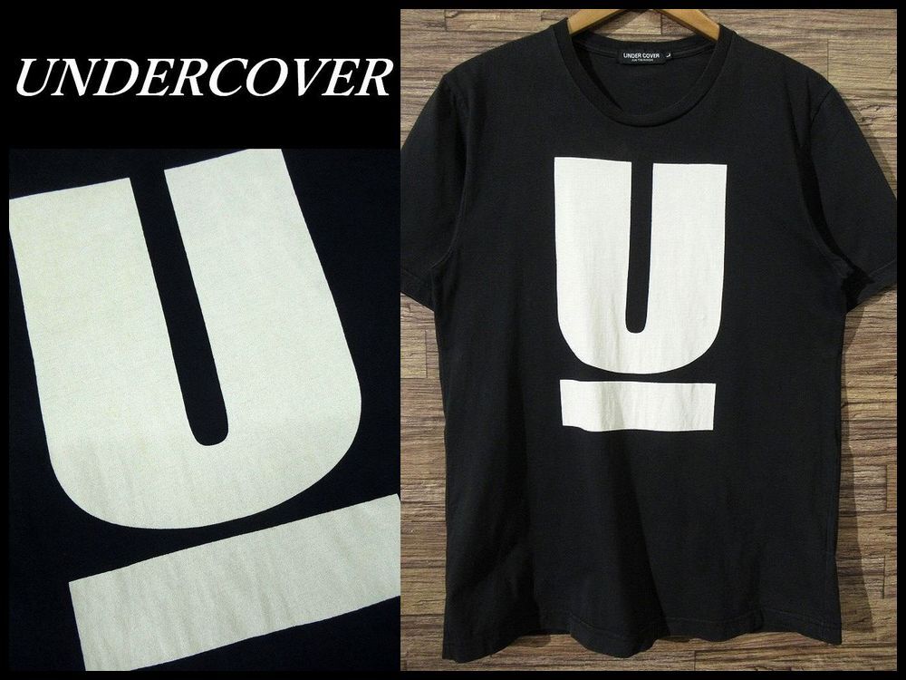 送料無料 G① UNDERCOVER アンダーカバー U LOGO BASIC TEE 半袖 Uロゴ ビッグ プリント クルーネック Tシャツ カットソー 男女兼用 黒 L拍卖