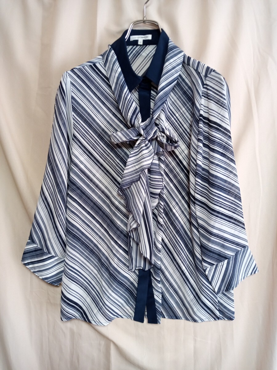 12818 ★★ NARA CAMICIE リボン帯付きシフォンシャツ 薄手拍卖
