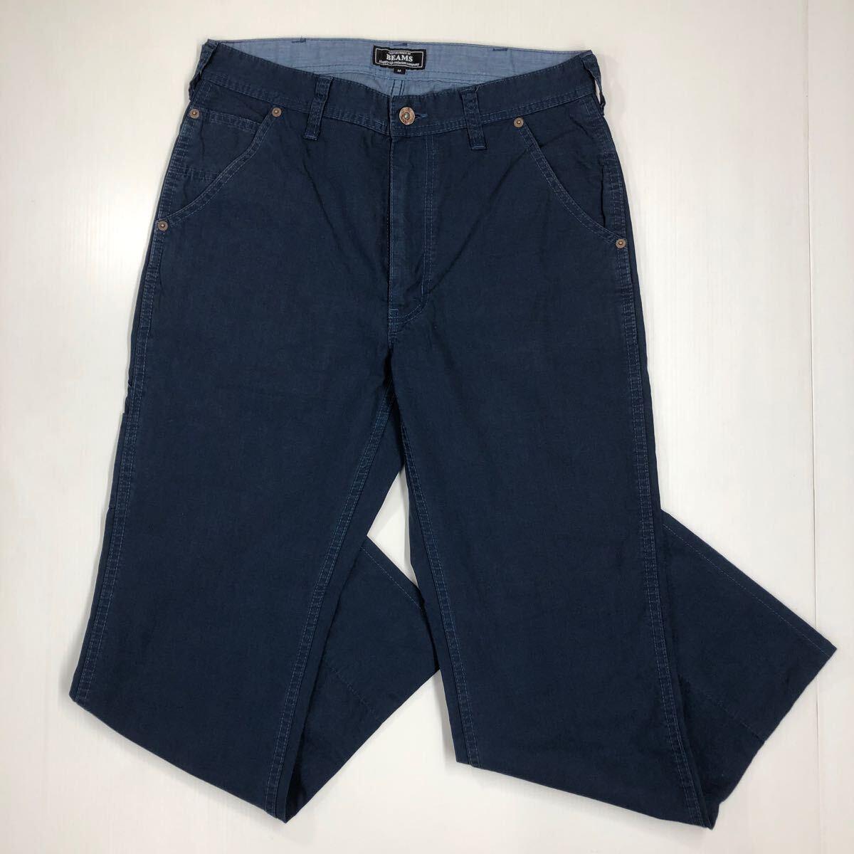 BEAMS ビームス ペインターパンツ ネイビー コットン ボトムス パンツ メンズMサイズ 47-41拍卖