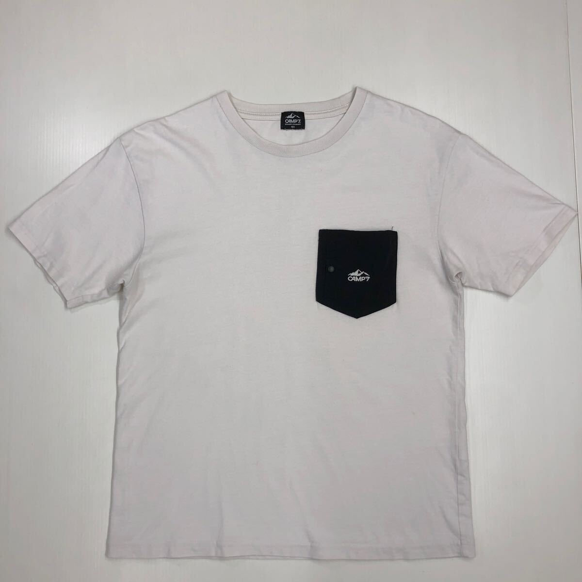 CAMP7 キャンプセブン 半袖Tシャツ 胸ポケット アウトドア ホワイト 160サイズ ジュニア 47-50拍卖
