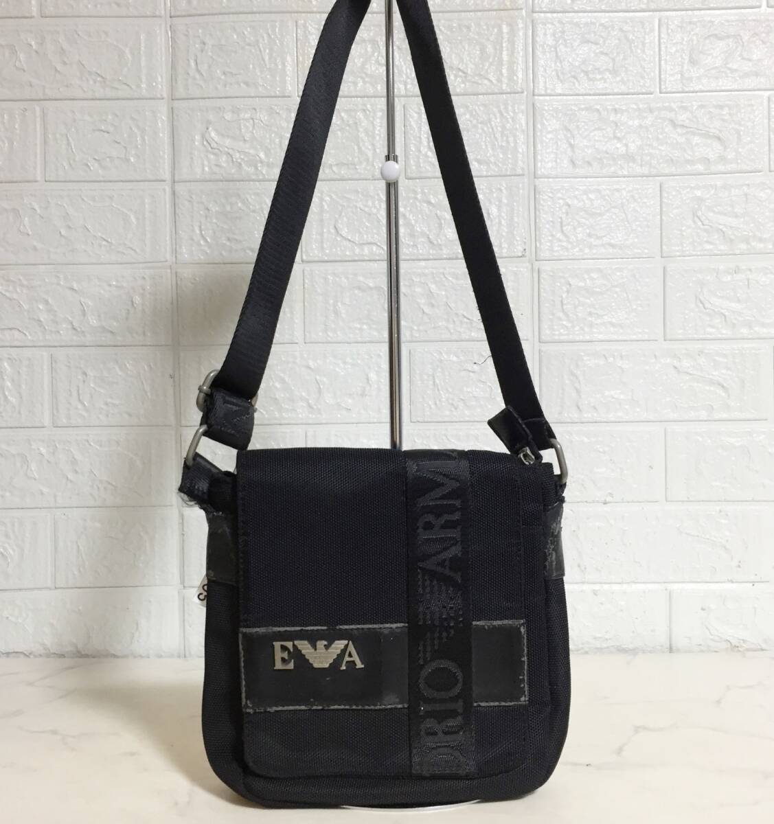 no36305 EMPORIO ARMANI エンポリオアルマーニ ナイロン 斜め掛けショルダー バッグ ポシェット拍卖