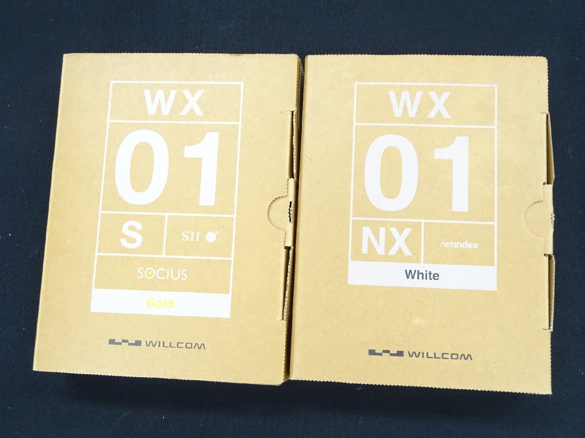 2台セット【未使用&中古】WILLCOM/ウィルコム WX01NX 京セラ 携帯電話 PHS SOCIUS WX01S ゴールド ホワイト拍卖