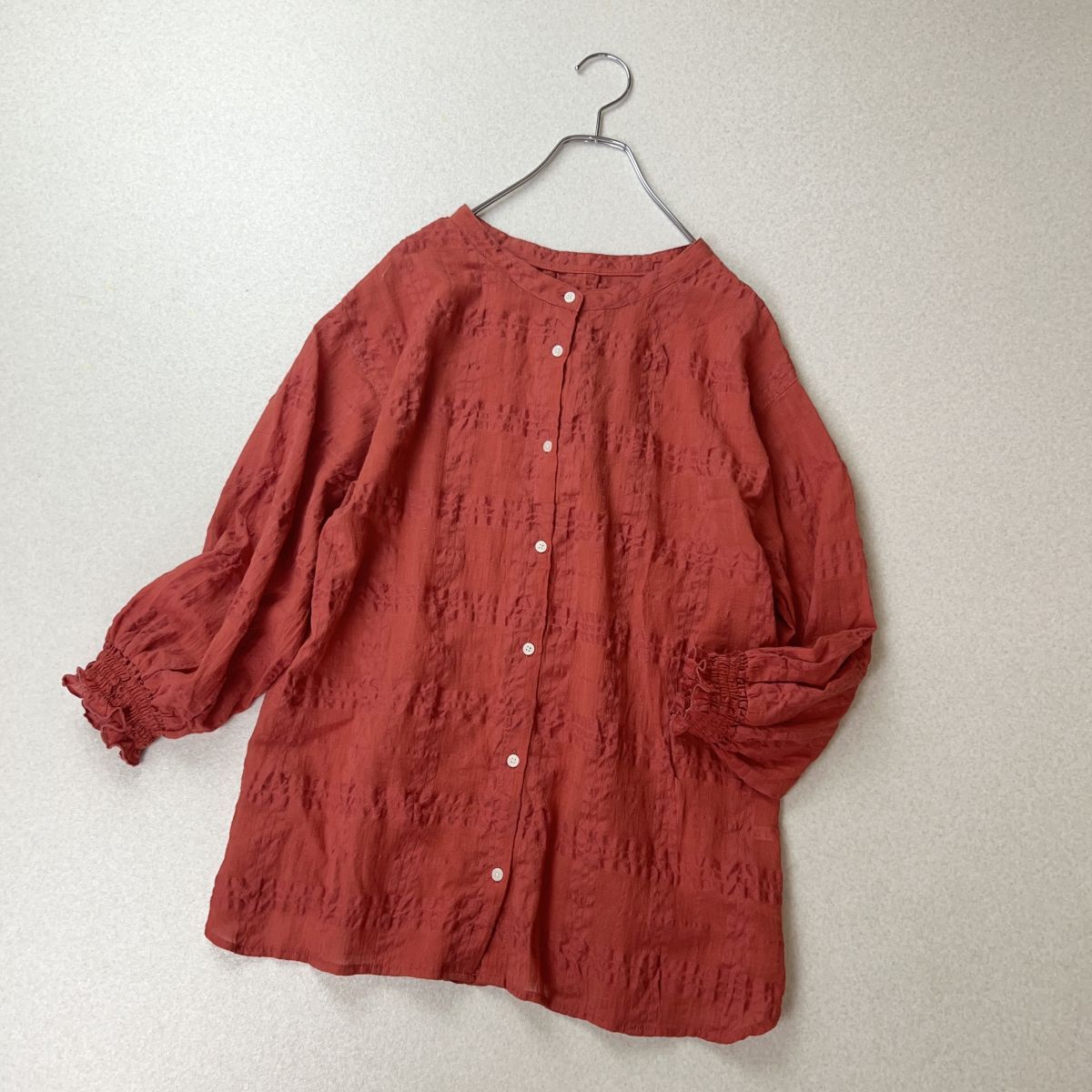 LBC バンドカラー ブラウス オーガニックコットン拍卖