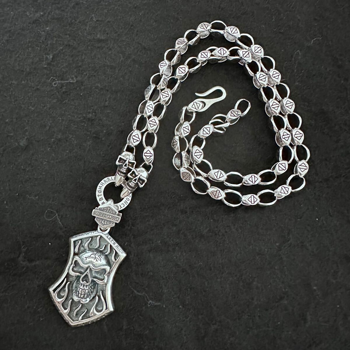ハーレーダビットソン スカルネックレス シルバー925 ビンテージ拍卖