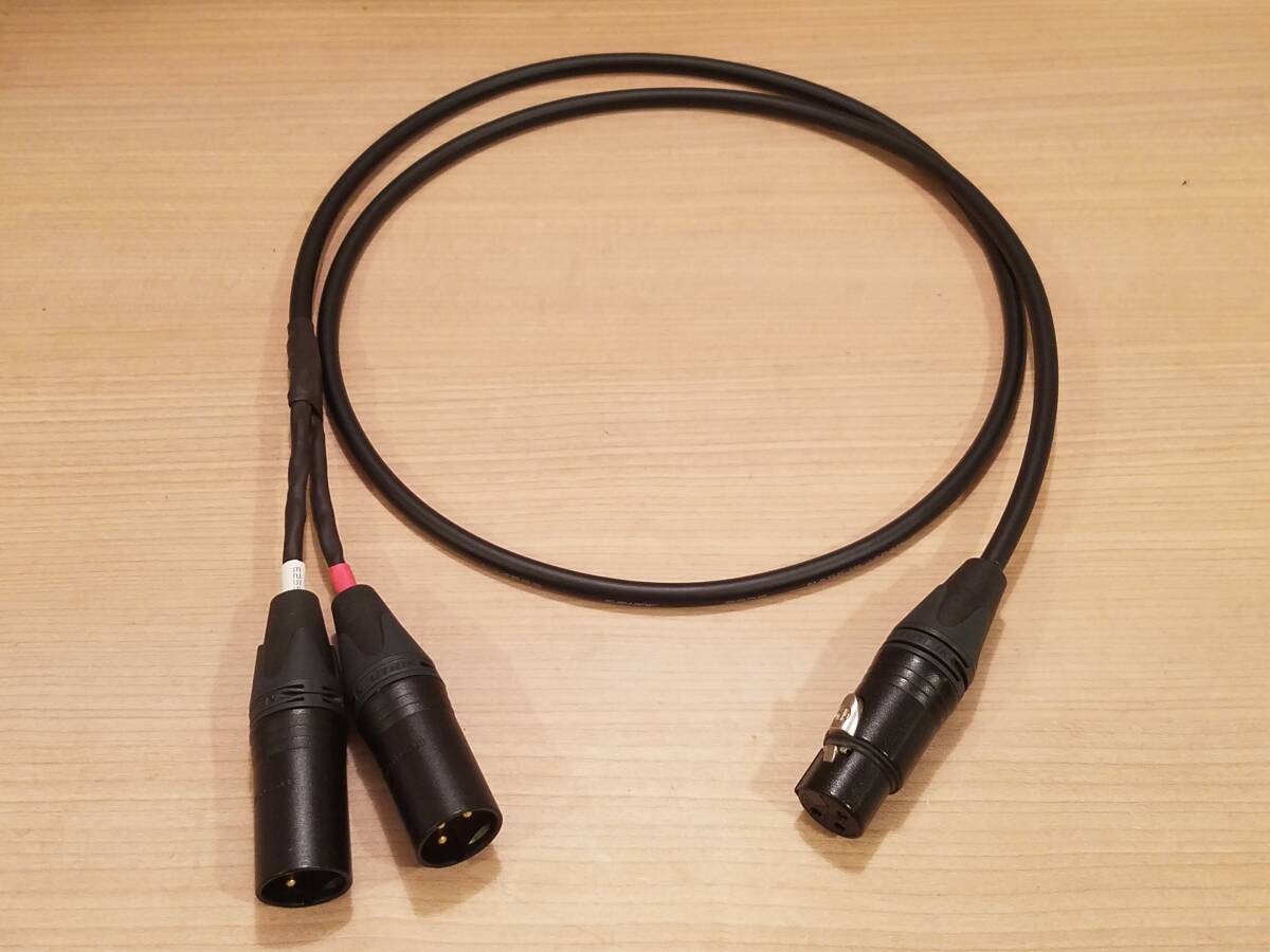 ★ Y型XLRケーブル 1メス-2オス 分配Yケーブル カナレL-4E6S 125cm 黒 NC3FXX-B NC3MXX-B 金メッキ ★拍卖