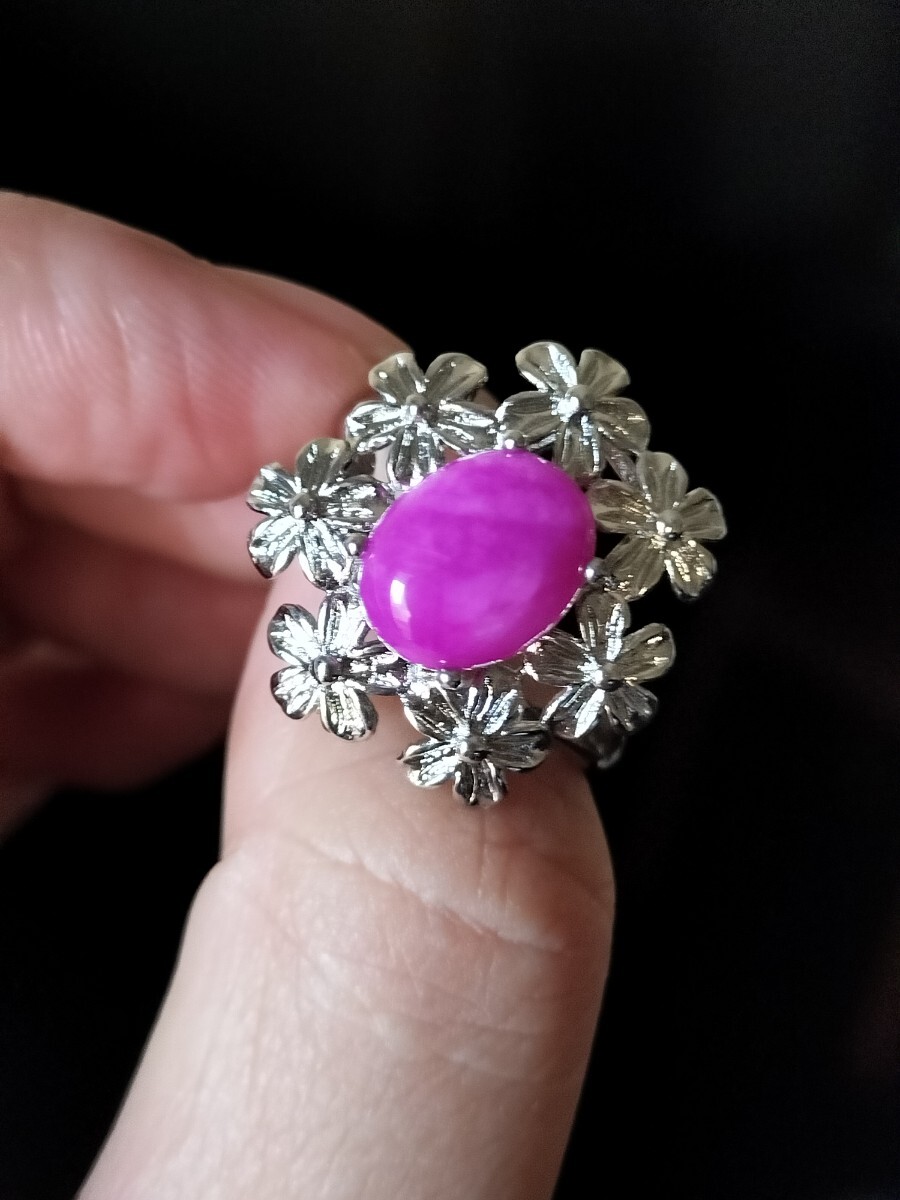 スギライト ピンク 花びらディザイン 指輪 リング フリーサイズ拍卖