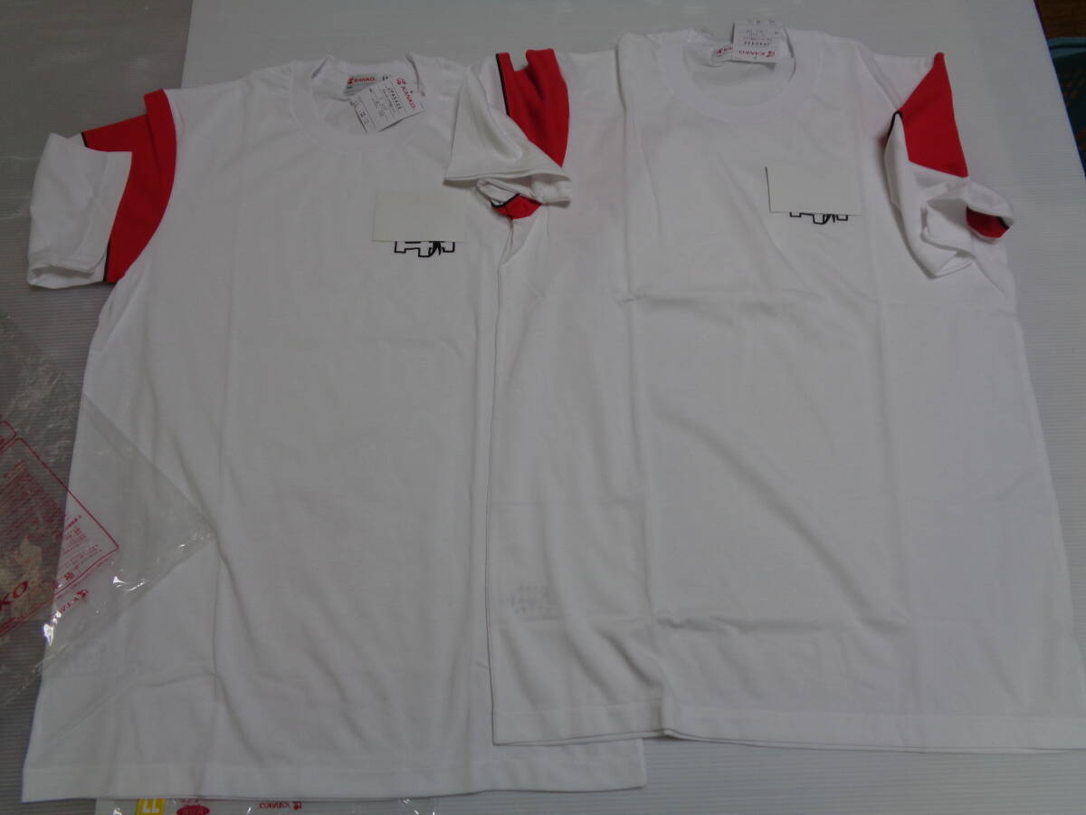 2枚 LL 中学校 レッド kanko カンコー 半袖 Tシャツ 体操着 体操服 レトロ 未使用拍卖