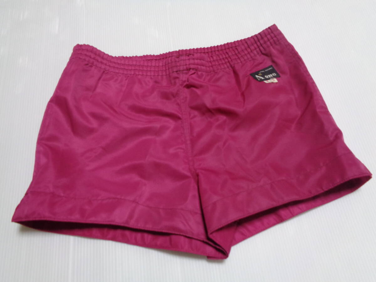 SS ワイン系 A-one ナイロン100% 短パン ショートパンツ 昭和レトロ 未使用ウエストゴム伸び拍卖
