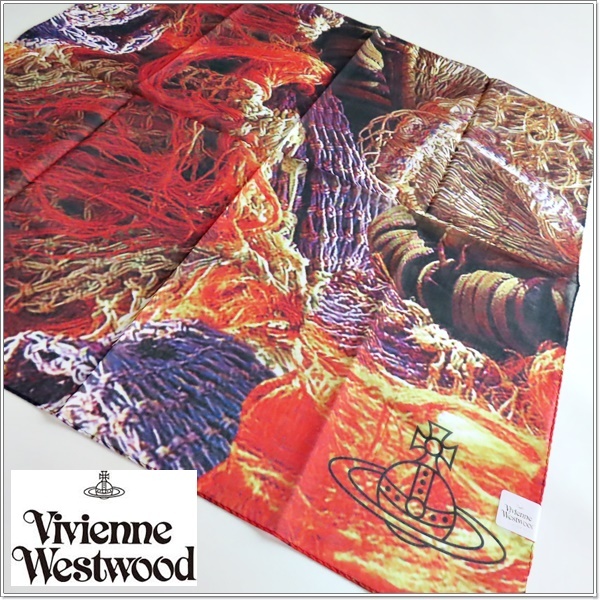 ◆ヴィヴィアンウエストウッド 大判 ハンカチ 未使用◆スカーフ にも◆アンティーク柄◆レア 希少◆拍卖