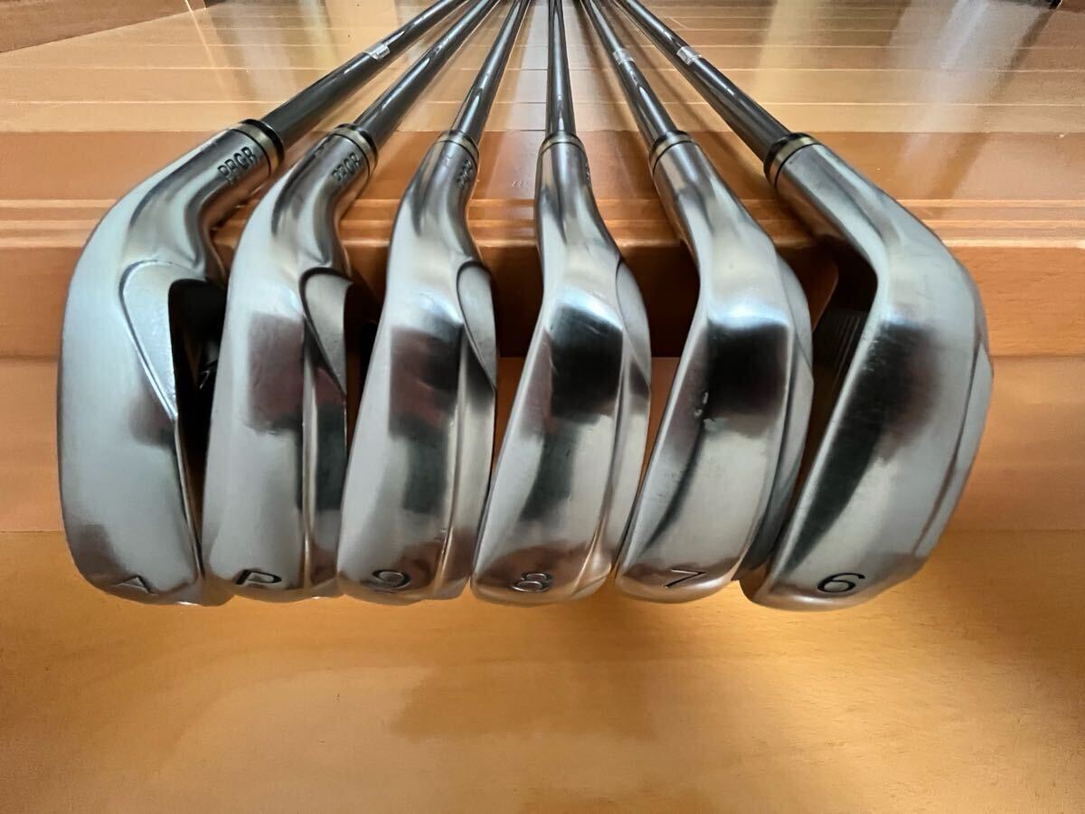 プロギア egg (赤エッグ) アイアン PC 2017 オリジナルカーボン 6本セット(6~9.P.A)/ M-37(R) / グリップ/純正拍卖