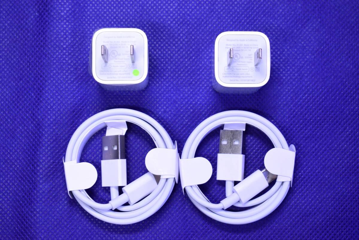 Apple純正 小型軽量電源アダプタ A1265+新品iPhone USB A-type-cケーブル互換品 1m 2個組拍卖