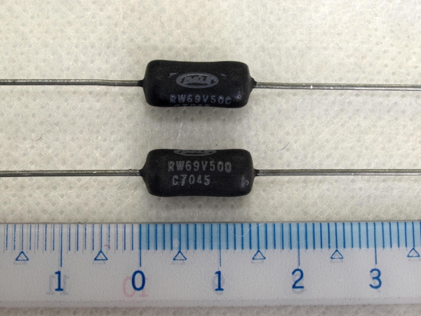 即決 DALE 50Ω 3W 2本~10本 RW 同軸リード シリコン被覆 巻線抵抗拍卖