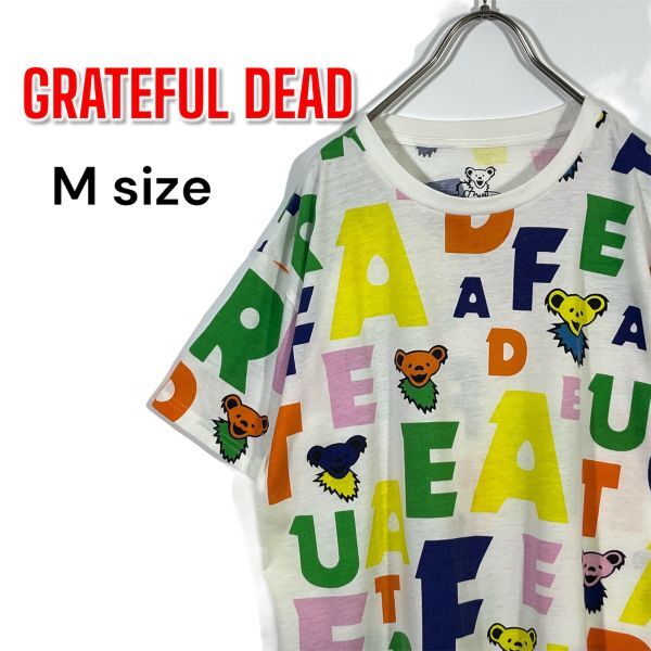 GRATEFUL DEAD グレイトフルデッド 半袖Tシャツ デッドベア 総柄 熊 Mサイズ バンドTシャツ 2017拍卖
