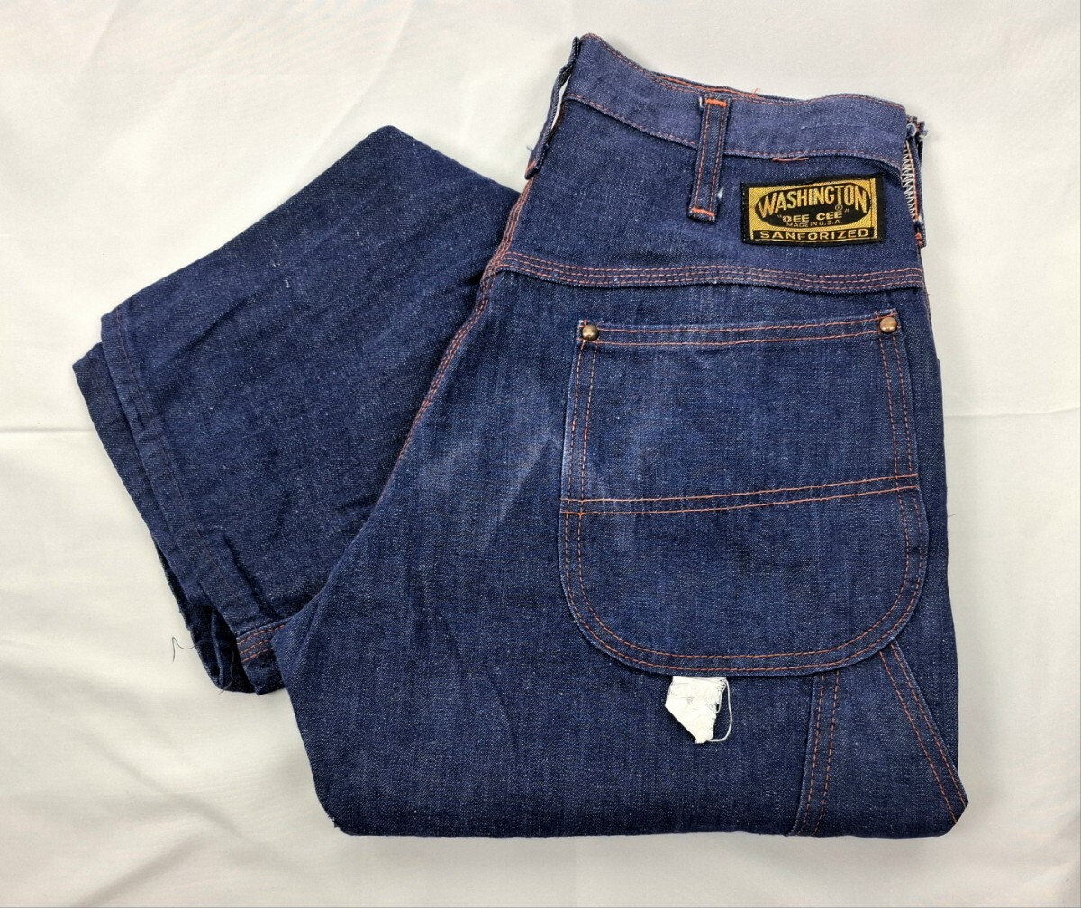 美品 濃紺 ~70s USA製 WASHINGTON DEECEE デニムペインターパンツ 実寸 W29 ~70年代 アメリカ製 vintage ビンテージジーンズ拍卖