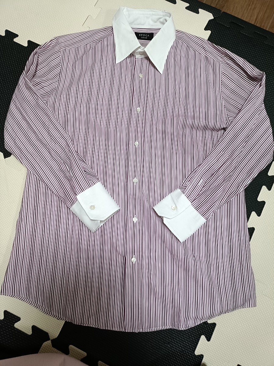 エポカ EPOCA ストライプ 長袖 シャツ ピンク パープル拍卖