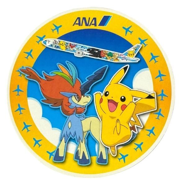 全日空 ポケモン コラボ ステッカー ケルディオ ピカチュウ 黄 ANA POKEMON STICKER 飛行機 航空機 ジェット カスタム シール コレクション拍卖